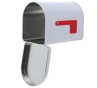 SECFOU Boîte aux Lettres de Jeu en Acier galvanisé Blanc pour Maison de Jeu et Bureau avec indicateur de Signal sur Pied, boîte métallique Pratique pour Enfants, 1 pièce