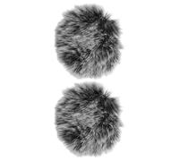 SECFOU Bonnettes Anti-vent en Fourrure pour Microphone, Lot de 2, Compatibles Mini-micros, Protection Coupe-vent Bruit, Peluche Douce, Adaptées Enregistrement, Diffusion et Présentation,