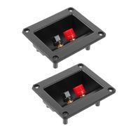 SECFOU Bornier de Haut-Parleur 2 Pièces en Abs et Cuivre Connexion Sécurisée pour Caisson de Basses Audio et Boîtes de Scène Noir