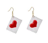 SECFOU Boucles Oreilles Cœur Pendantes Valentine S Day Bijoux Fantaisie Délicats Cadeau Femme Anniversaire et Fête des Amoureux