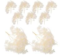 SECFOU Bouquet de Fleurs Séchées Beige en Pétales D'hortensia pour Décoration de Mariage, Fleurs Solide Conservant Une Couleur Vive, Style Vintage Élégant, 1 Set