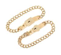 SECFOU Bracelet Couple en Corde de Poignet Dorée Paire de Bracelets Unisexe Serrure et Clé Accessoire Chic et Unique pour Présent Saint-Valentin ou Usage Quotidien Ornement