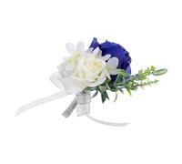 SECFOU Bracelet Ornement de Poignet en Soie Bleu Roi Fleurs Artificielles, Taille Ajustable et Confortable pour Mariage, Banquet ou Demoiselle D'honneur