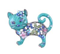 SECFOU Broche Chat en Alliage Dessin Animé Broche de Poitrine Colorée par Goutte D’Huile Accessoire Mode pour Robe et Veste Bijou Femme pour Fête et Usage Quotidien