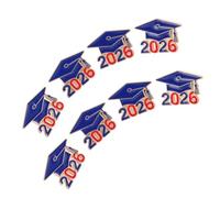 SECFOU Broches de chapeau de graduation 2026, lot de 8 mini toques de diplômé en alliage noir, cadeaux de baccalauréat pour graduation party et événements