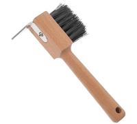 SECFOU Brosse de Nettoyage et Cure-Pied en Acier Inoxydable Portable pour Sabots de Cheval et Cattle avec Manche en Bois pour Soins Équestres