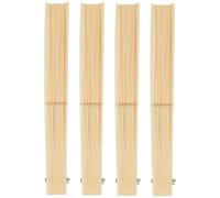 SECFOU Cadre à Ventilateur Bambou Pliant pour Beige 4pcs en Pliants Style Japonerie Finition Lisse Éventails Festivals et Créations Artisanales