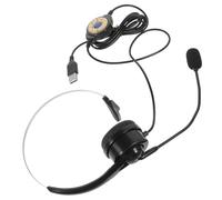 SECFOU Casque Téléphonique Filaire Mono-Oreille Noir avec Microphone Intégré, Écouteurs pour Ordinateur et Centre D'appels, Casque USB Léger pour Communication Professionnelle