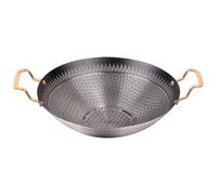 SECFOU Casserole Inox 24 Cm Antiadhésive Noire à Double Poignée, Poêle Épaisse Surface Nid D’abeille, Ustensile Cuisine pour Cuisinière, Usage Hôtel et Camping