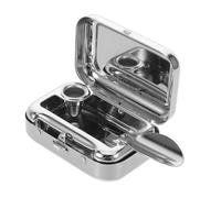 SECFOU Cendrier de Bureau Portable en Métal Orange avec Couvercle Coupe-vent, Design Rectangulaire Compact, Usage Polyvalent pour Cigare la Maison Voiture