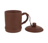 SECFOU Céramique Artisanale en Argile Violette avec Couvercle en Forme Ronde 300 Ml Service à Thé de Style Chinois Vintage pour Bureau et Maison Infusion Facile Fleuri Gong Fu