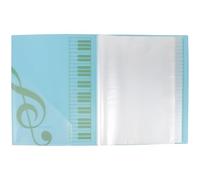 SECFOU Classeur à Rabat pour Partitions A4 80 Pages Bleu, Pochettes Plastiques pour Rangement Musique, Porte-livres de Piano Léger et Portable, Dossier pour Fanfare et École, Support