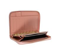 SECFOU Classeur Budget Portefeuille Femme en PU Rose Format Compact avec Fermeture Éclair, Grand Porte-Monnaie Organiseur Espèces et Cartes, Système Enveloppes pour Gestion Budgétaire