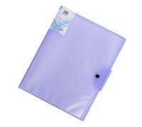 SECFOU Classeur Organiseur de Documents A3 20 Pages Pvc Transparent Double Face Pourpre, Facile à Organiser, pour Entreprises et Présentation Couleur Aléatoire