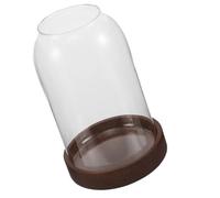 SECFOU Cloche en Verre avec Socle en Bois Détachable pour Rangement de Couverts, Design Moderne et Fonction Décorative, Visibilité Claire Cuisine et Parties