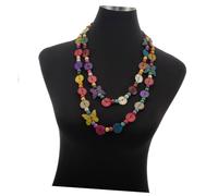 SECFOU Collier Femme Bohème Long Bois Tressé avec Pendentif en Coque de Noix et Perles Colorées Accessoire Artisanal Élégant pour Fête et Plage Couleur Aléatoire