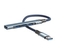SECFOU Concentrateur et Gain de Place sur Bureau USB 3.0 à 4 Ports en Alliage D'aluminium Transmission Rapide de Données Extension pour Ordinateur Portable