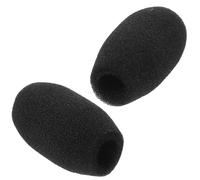 SECFOU Couvercle de Microphone en Mousse Noire, Lot de 2 Pièces, du Bruit, Facile à Remplacer, Adapté pour Réunions et Enseignement