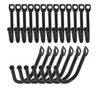 SECFOU Crochets Muraux en Fer Noir 20pcs pour Rangement Outils de Jardinage, Fixation Murale Facile et Résistante, Garage et Atelier