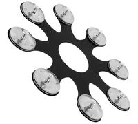 SECFOU Cymbale de Batterie Hi-hat en Acier Noir, Accessoire de Charleston Tambourin 8 Branches, Fournitures de Cymbales pour Batterie, pour Percussions et Rythmes Variés