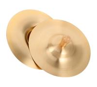 SECFOU Cymbales à Doigts en Laiton 15 CM avec Poignée Ergonomique Mini Percussion Portable pour Garçon et Filles Instrument de Danse Orientale et Apprentissage Rythmique Accessoires