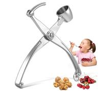 SECFOU Dénoyauteur Outil Cuisine Compact et Pratique Professionnel à Cerises en Métal Argenté, Résistant à L'usure et Léger, pour Olives et Fruits