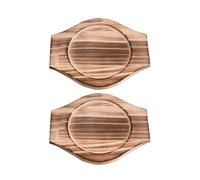 SECFOU Dessous de Plat en Bois Marron Support à Casserole Multifonction Poignées Latérales 2pcs Prévention des Brûlures et Facilité de Déplacement pour Table à Manger