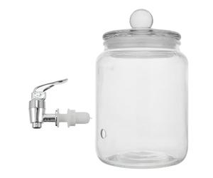 SECFOU Distributeur de Boissons Froides en Verre Robinet pour Stocker et Servir Brandy et Porto, Design Classique, pour Fêtes et Mariages