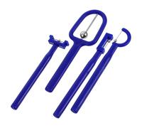 SECFOU Ensemble 4 Pièces D’outil D’entraînement des Muscles Buccaux en Acier Inoxydable et Plastique Bleu, pour Exercices Pointe Langue, Stimulation Orale et Rééducation Parole, Adapté