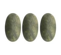 SECFOU Ensemble de 3 Pierres de Massage Naturelles D’olive 5x6 Cm pour Visage et Corps Pierre de Gua Sha Lisse Kit Spa Maison Massage du Visage Outil Détente Musculaire