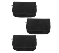 SECFOU Ensemble de 3 Pochettes Noires pour Matériel de Diabète, Paquet de Rangement Isotherme Portable pour Lecteur de Glycémie, Stylo à Insuline et Accessoires, Tissu Oxford Résistant,