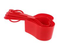 SECFOU Ensemble de Cuillères Doseuses 4 Pièces en Plastique Alimentaire, Cuillères de Cœur Rouge, Tasses à Mesurer Multifonction pour Pâtisserie Cuisine Quotidienne, Couleur Aléatoire