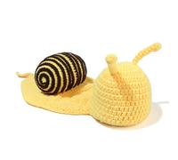 SECFOU Ensemble Tricoté Main en Coton pour Bébé Unisexe Motif Escargot, Bonnet Respirant et Accessoire Photo pour Séance Photo Naissance