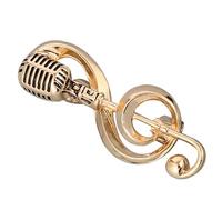 SECFOU Épingle de Musique en Alliage Doré pour Femmes, Épingle Microphone Vintage Confortable et Ajustable, pour Concerts et Cérémonies