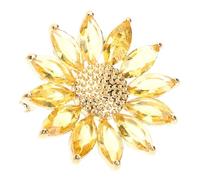 SECFOU Épingle Marguerite en Cristal en Alliage Doré, Accessoire Décoratif Élégant pour Vie Quotidienne et Écharpes, Présent pour Anniversaire ou Saint-valentin