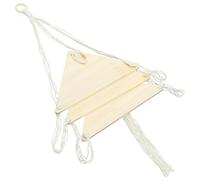 SECFOU Étagère Murale Rustique Macramé en Bois et Corde de Coton Beige, Design Suspendu à Trois Niveaux, Capacité de Charge Solide pour Petits Espaces et Bureau