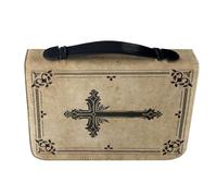 SECFOU Étui de Couverture de Bible en Pu Kaki avec Poignée, Paquet de Transport Rectangulaire Vintage pour L'étude Chrétienne, Usage Polyvalent en Bibliothèque ou Usage Personnel