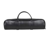 SECFOU Étui de Transport Noir en Cuir pour Flûte Traversière 16 Trous, Paquet de Rangement Pratique et Résistant pour Accessoires de Flûte, Conteneur Fiable pour Instrument de Musique,