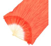 SECFOU Éventail Pliant en Soie Rouge Vif, Grand Format, Ventilateur Léger pour Danse du Ventre, Accessoires de Performance Féminins, pour Spectacles et Tenue Danse Orientale