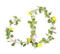 SECFOU Guirlande Vert en Artificiels Décorative Plastique de avec Feuillage et Fleurs, Aspect Naturel et Élégant, pour ou Mur Balançoire