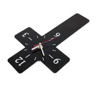 SECFOU Horloge Murale Lisible en Acrylique Noire Silencieuse de Croix et Facile à Monter, pour Chambre D'garçon et Filles ou Salle de Prière