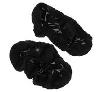 SECFOU Housse D'accoudoir de Chaise de Bureau Extensible en Tissu Noir, Lot de 2 Protections Antidérapantes pour Accoudoirs Courts, Couvre-Bras Confortable pour Fauteuil Gamer et Siège