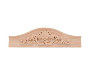 SECFOU Incrustation Bois Sculpté 29×8 Cm pour Meuble Dressing et Cave à Vin, Applique Décorative en Bois Massif Style Européen, Autocollant Sculpté pour Armoires, Surmeuble Décoratif
