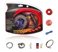 SECFOU Kit de Câblage Kit Complet Porte-fusible Abs et Métal Câble D'amplificateur Audio Rca pour Amplificateur de Voiture Calibre 4 pour Système Audio Voiture et Subwoofer