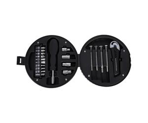 SECFOU Kit de Réparation de Roue 20 Pièces Noir pour Rangement Organisé | Acier au Carbone et Plastique, Coffret Créatif, Usage Atelier, pour Bricoleurs et Ouvriers du Bâtiment