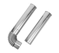 SECFOU Kit de Tuyau de Poêle en Acier Inoxydable 60 MM 2 Tubes de 30 CM et Coude 90° - Rallonge Conduit de Cheminée pour Chauffage Domestique et Tentes Chauffantes