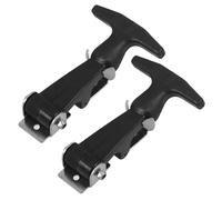SECFOU Loquet en Caoutchouc Noir Flexible et Facile à Utiliser pour Boîtes à Outils et Équipements Mécaniques, Acier Inoxydable Robuste, Aviation et Moteurs, Lot de 2 Pièces