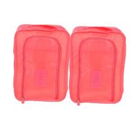 SECFOU Lot 2 Paquets à Chaussures de Voyage en Polyester Rose Réutilisables Fermeture Éclair, Organisateurs Pratiques pour Rangement et Protection des Baskets Pendant Vos Déplacements