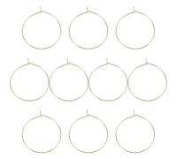 SECFOU Lot de 10 Boucles d'oreilles créoles rondes dorées, grandes créoles fines de 35 mm en acier inoxydable plaqué or, style minimaliste et intemporel, pour femme, fête et mariage
