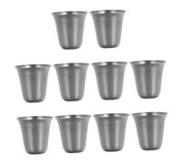 SECFOU Lot De 10 Mini Gobelets Portables En Acier Inoxydable Gobelets De Communion Pour Dîner À Léglise Baptême Compacts En Métal Robustes Et Peu Encombrants
